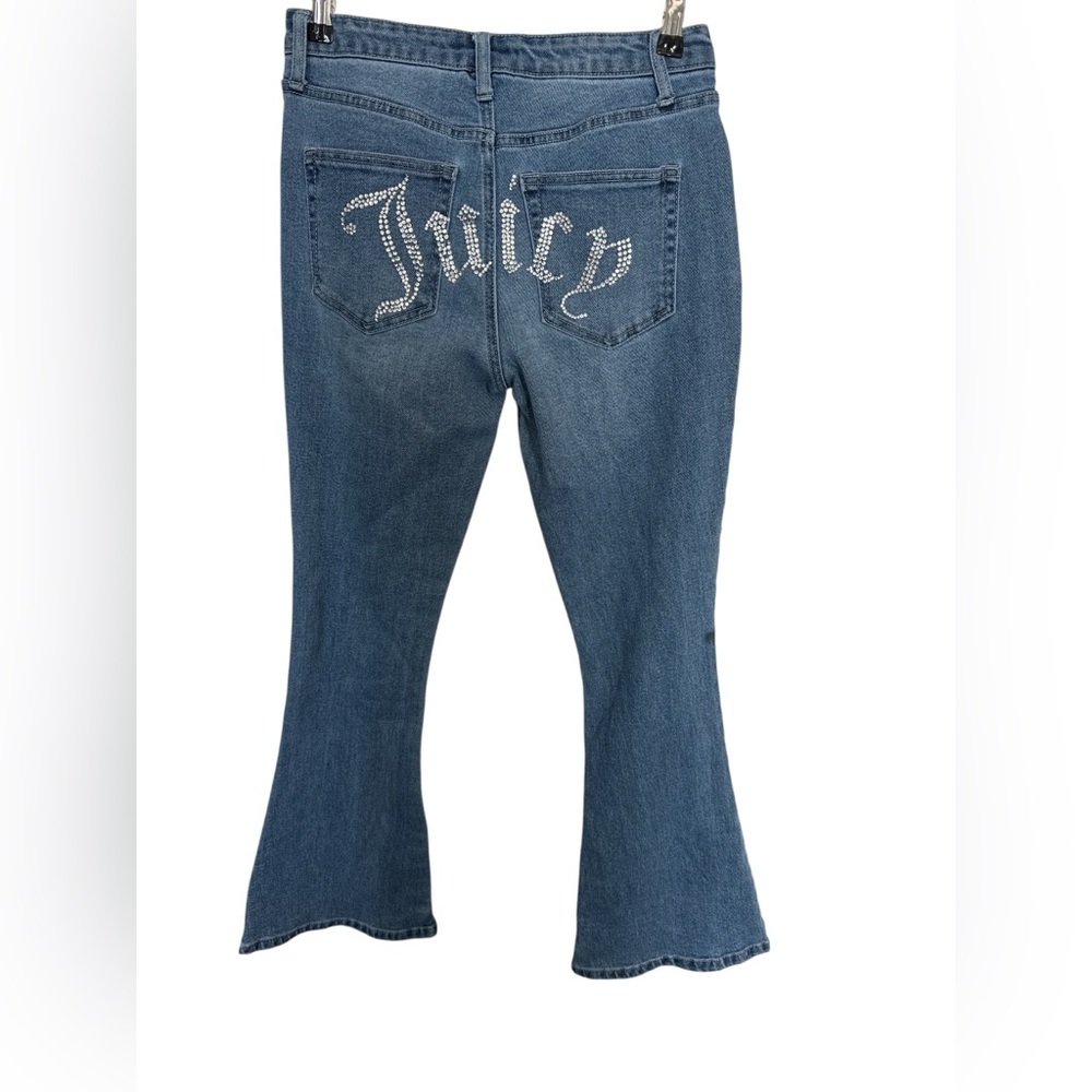 Juicy Couture Flare Jeans Size 7/28 Rhinestone Logo Y2K Low Rise Bootcut